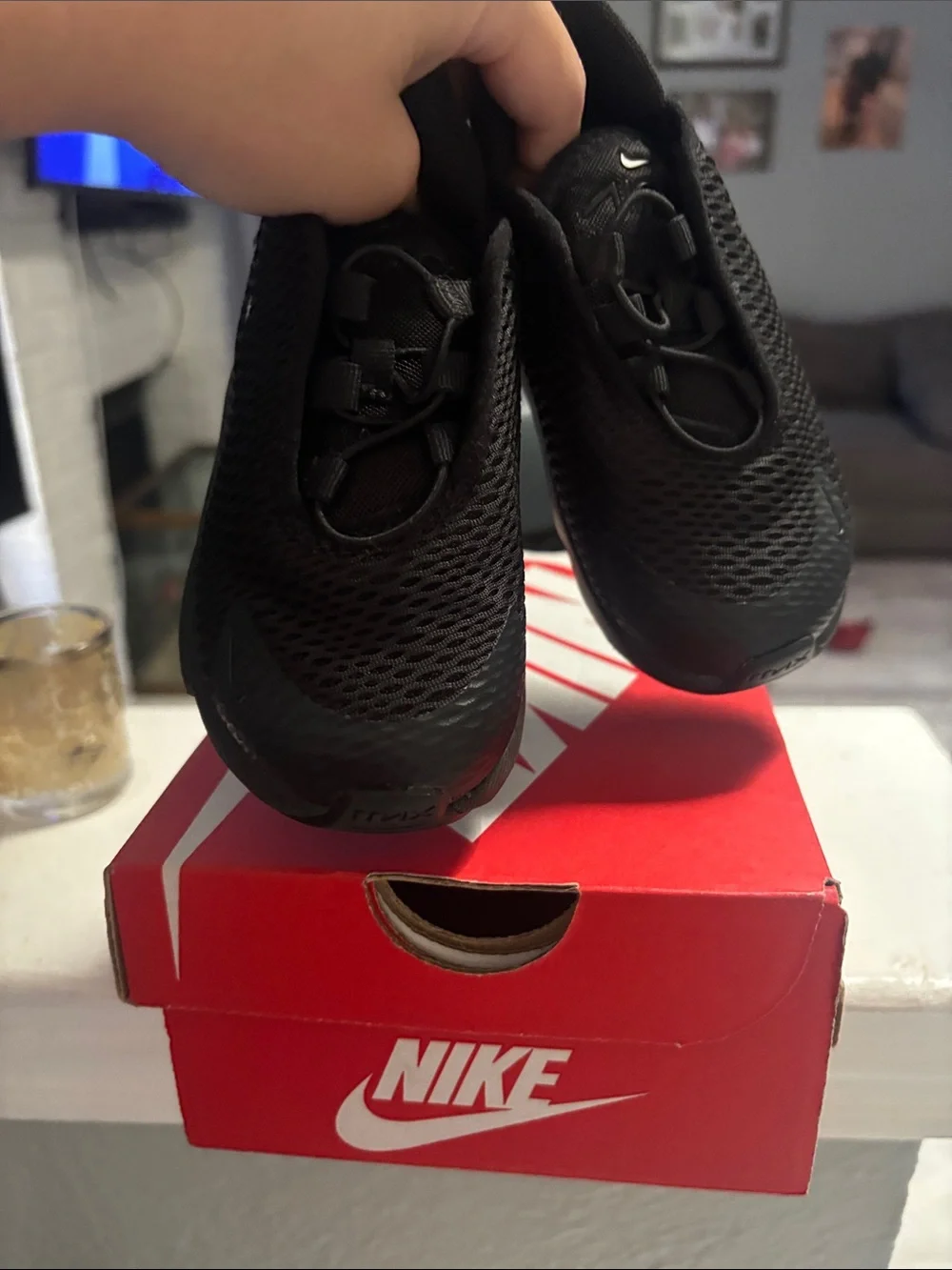Nike Kids Black Mesh Slip-On Sneakers